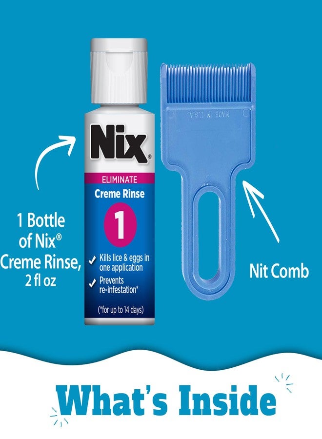 Nix Lice Treatment Killing Creme Rinse & Removal Comb, 2 Fl Oz, Head Lice Treatment Kit to Remove and Prevents Lice & Eggs - Image 3